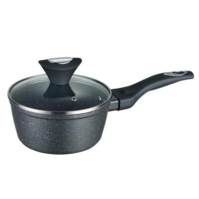 China Sustainable Eco Friendly Forged Nonstick Marble Aluminum Sauce Pan For Healthy Cookware Set for sale