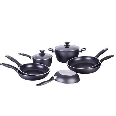 China Sustainable Wholesale Cookware Stick Pots Non Sets Casserole Kitchenware Cooking Cookware Set for sale