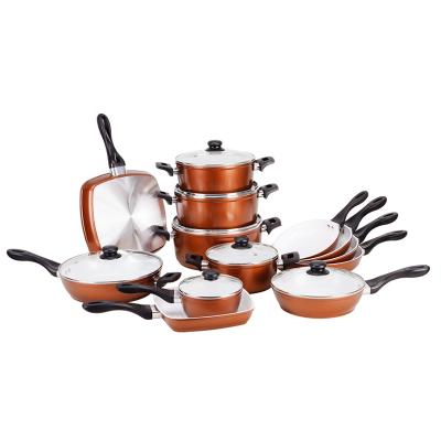 China Amazon Sustainable Pressed Series Eco-Friendly Kitchenware Set Non-Stick Cookware Sets With Bsci Certificated for sale