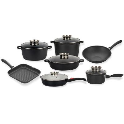 China Sustainable Cookware Sets Induction Hob Pan Set Non Stick Pan Marble Cookware Set Aluminum With Pfoa Free Coating for sale