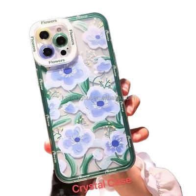 China 2022 Colorful Custom Logo Flower Oil Painting Shockproof Printed UV Printed Women Phone Case For A52/A72/A92 REALME C35 RENO 7 5G A76/A for sale