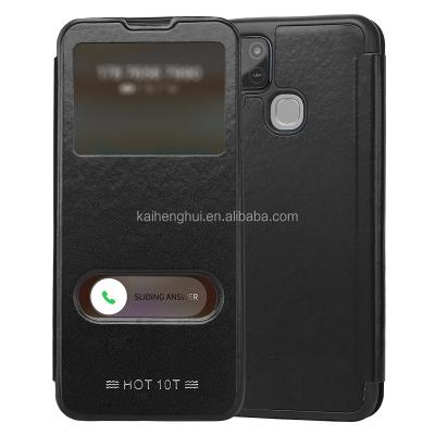 China 2021 Shockproof New Manufacturer Double Window Flip Design Phone Case For Tecno Spark8P/KG7h Camon18P/CH7 Canon18i/CG6 X Phantom for sale