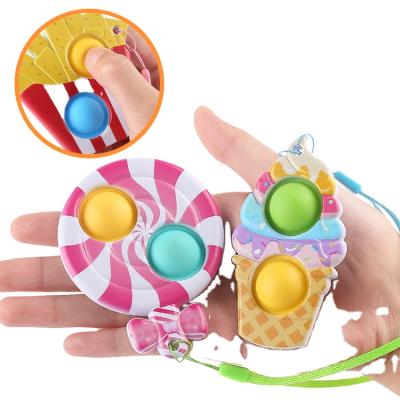 China Funny Educational Toy Low Price Christmas Gift Stir Sensory Toys Squeeze Bubble Key Chain Squeeze Decompression Toy Silicone Keyring for sale