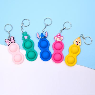 China Toy New On Sale Educational Funny WholesalePortable Stir Sensory Toys Push Noise Bubble Silicone Sensory Noise Key Chain for sale