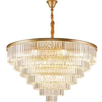 China Large Fancy Modern Hotel Restaurant Round And Square Large Modern French Casting Home Surface Leaded Crystal Chandeliers Pendant Ceiling Light for sale