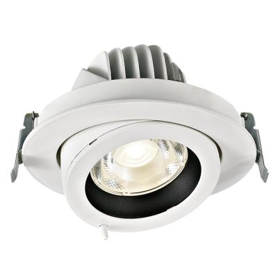 China Minimalist 150mm Cutout Customize 30W Recessed Led Light Factory Led Spot Light Dubai Gimbal Retractable Eyeball Fancy Downlight Spotlight for sale