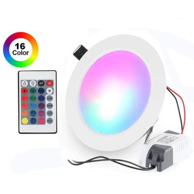 China Hot sale contemporary 5W 10W 12W 15W round recessed RGB smart smart led ceiling light downlight with remote control for sale