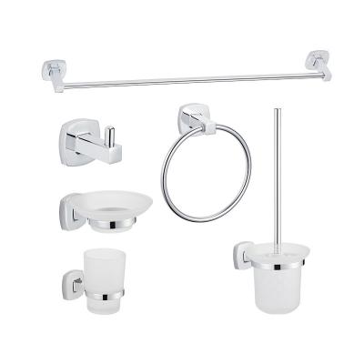 China 304 Stainless Steel Paper Towel Holder Free Punching 304 Stainless Steel Toilet Paper Roll Block Hand Towel Holder Bathroom Pendant Set for sale