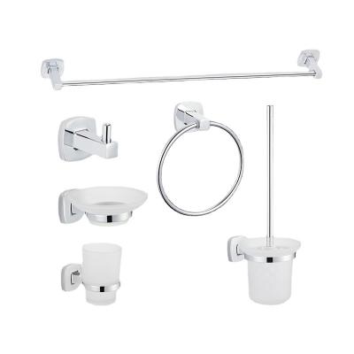 China Stocked 304 Stainless Steel Toilet Paper Roll Toilet Paper Holder Towel Holder Bathroom Punch Free Bathroom Set for sale