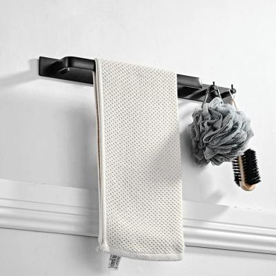 China No-punching Aluminum Bathroom Accessories Heater Black Towel Rack Black Bathroom Towel Rack Household Items for sale