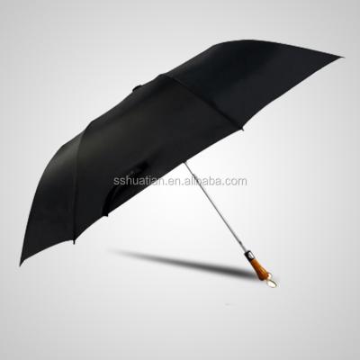 China All In 1 27inches Large Umbrella 2 Fold Golf Umbrella 2 Fold Umbrella With Wood Handle for sale