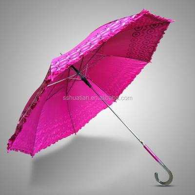 China All In 1 23 Inch Fancy Automatic Open Rain Umbrella Old School Straight Handle Umbrella for sale