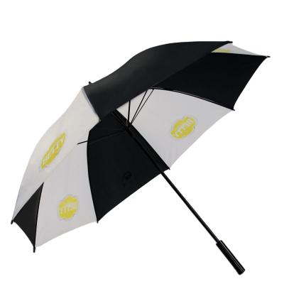 China 29 Inch Minimalist Promotional Umbrella Wooden Handle Double Ribs Golf Umbrella for sale