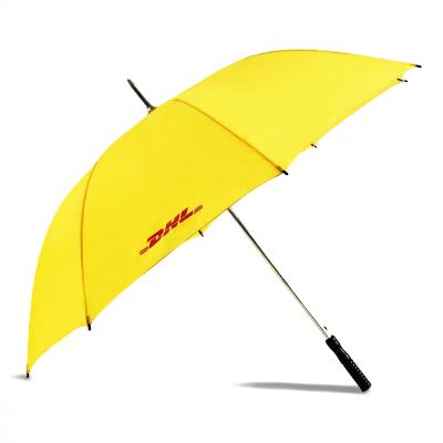 China Minimalist Advertising Yellow Golf Umbrella For Gift Custom Printing Golf Umbrella for sale