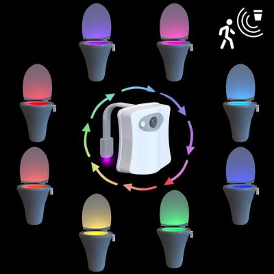 China Post-modern automatic color changing toilet bowl light plastic sensor led closestool light for sale