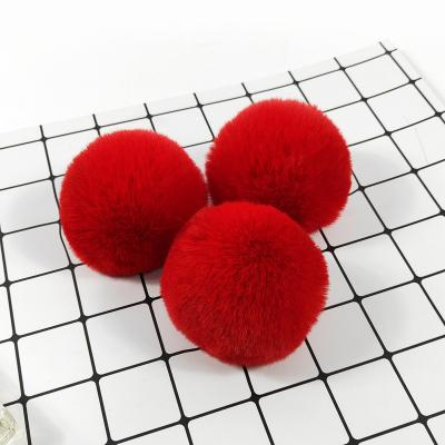 China Size 3-10cm Cute Rabbit Fur Ball Accessories Hat Phone Fur Pom Pom Color Soft Hand Feeling Factory Customized for sale