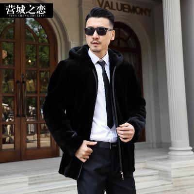 China 2021 Anti-wrinkle Hot Sale Imported Real Mink Fur Coat Men's Mink China Sale Casual Jacket for sale