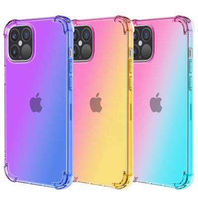 China Anti-drop For iPhone 13 Pro Max Gradient Color Shockproof Phone Case With TPU Corners Expanded Coverage For iPhone 12 11 Pro XR XS Max 8 7P for sale