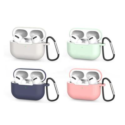 China Cute Soft Silicone Case Cover For Airpods Pro Wholesale Silicone Case Soft Rubber Shockproof Protective Skin With Key Chain For Airpods 1 pro 2 cover for sale