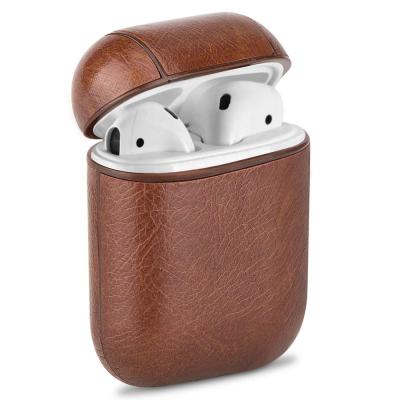 China Simple Retro Leather Case PU Air Pod Leather Case Cover With Buckle Shockproof Protective Skin Compatible For AirPods 1 2 pro for sale