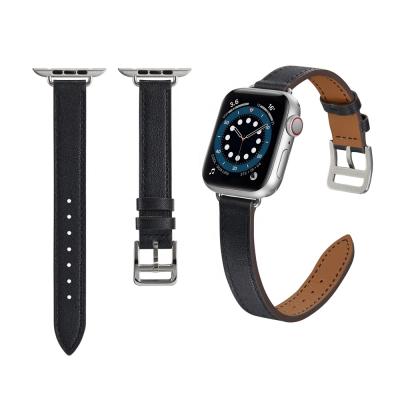 China For iWatch Band Replacement High Quality Slim Body Genuine Leather Watch Strap 38 40 42 44mm Classic Fashion Band For Apple Watch 7 Series Se 6 5 4 3 2 for sale