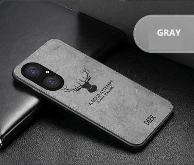 China Anti-fall For Huawei P50 Slim Denim Deer Jean Cloth Phone Cover TPU Soft Bumper For P50 pro P40 P30 mate 40 30 20 for sale