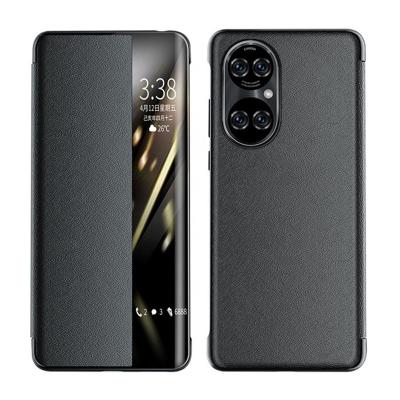 China New Hotsale Anti-fall For Huawei P50 Smart Flip Cover View Case Window Leather With Auto Sleep/Wake Up Function For P50 Pro, P40, Mate 40 for sale