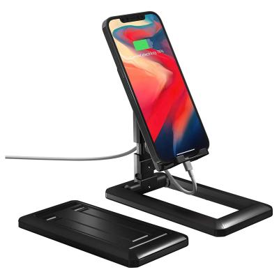 China Angle Universal Size Adjustable Mobile Phone Stand For Desktop Tablet Stand Plastic Foldable Phone Stand For iPad and iPhone Samsung for sale