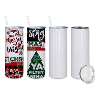 China Business factory direct sale 20oz DIY heat transfer empty vacuum flask slimming straight coffee mug sublimation tumbler for sale