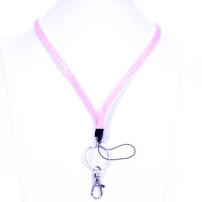 China Durable Arrival Rose Rhinestone Fashionable Lanyard Necklace Key Chain Lanyard for sale