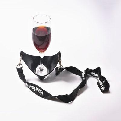 China Trade Show Promotion Item Tie Down Nylon Water Bottle Holder Custom Lanyard for sale