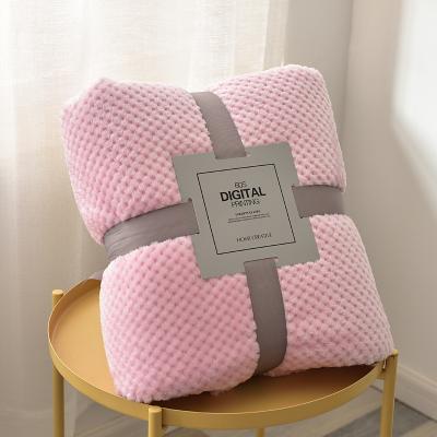 China Wholesale Anti-Pull 300GSM 100 Polyester Winter Pink Fleece Blankets for sale