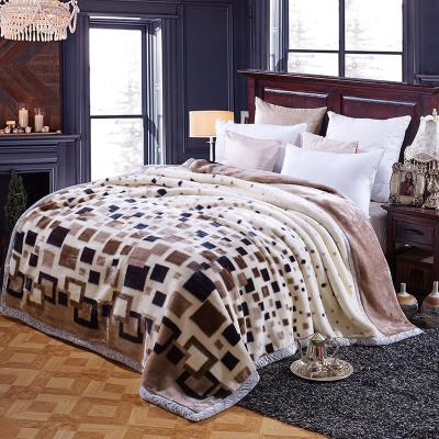 China Factory Custom Anti-Static Double Layer Microfiber 100% Soft Raschel Mink Blanket for sale