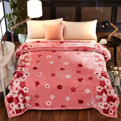 China Anti-Static Factory Stock Ready Shipping Double Sided Super Thick Raschek Soft Mink Blanket for sale