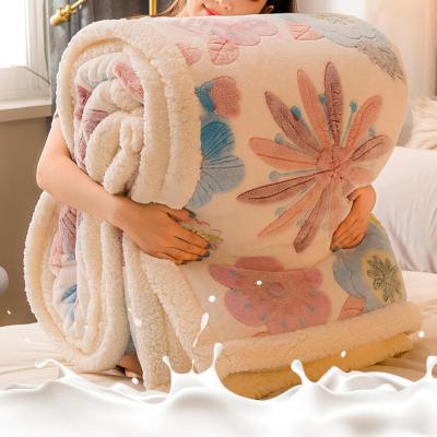 China 100% Polyester Soft Touch Mink Warm Thick Cloud Raschel Sharpe Anti-Static Blanket for sale