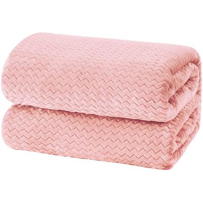 China Wholesale Factory Price Thick Pink Anti-static Coral Fleece Blanket For Winter for sale