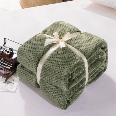 China PORTABLE Hot Sale Waffle Soft Textured Fuzzy Blanket Warm Cozy Microfiber Plush Flannel Fleece Bed Throw Blanket for sale