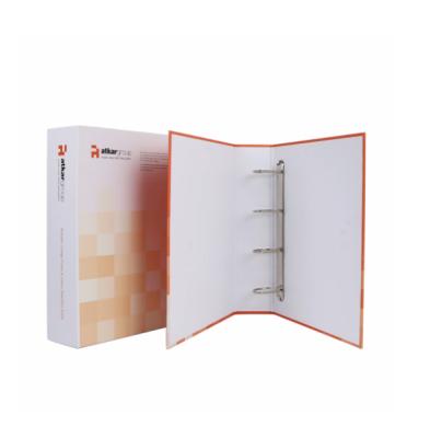 China Customized Eco-Friendly Hardcover 4 D Ring Binders Office Supplies A4 4 Inch Printed Logo Paper Cardboard File Box for sale