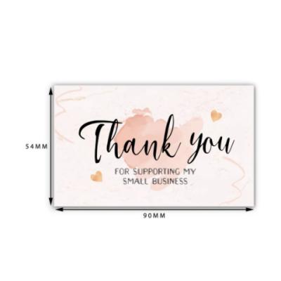 China Greeting Luxury Custom 300g Thick Paper Thank You Postcard With Foil Logo for sale