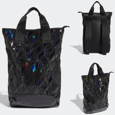 China Anti-theft geometric holographic unisex teenager back to school sports fashion luminous backpack brand school bags for sale