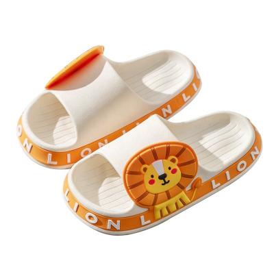 China ZHUBABA Boys And Girls Cute Bathroom Kids Indoor Slippers Children Breathable Cute Cartoon Lion Animals Summer Slippers for sale