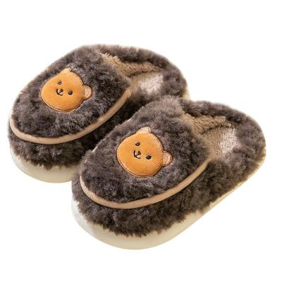 China ZHUBABA Autumn and Winter Children's Bear Cotton Slippers Plush Indoor Home Thermal Warm Wholesale ZHUBABA Lovely for sale