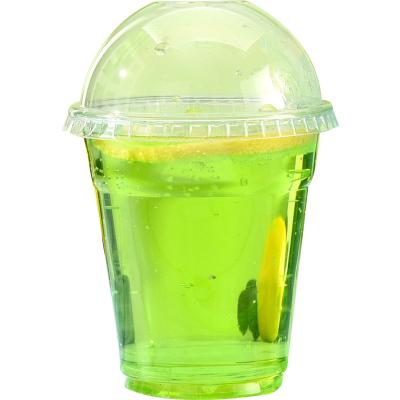 China Single Wall Popular 100% Compostable Plastic Biodegradable Clear PET Drink Cup With Lids for sale