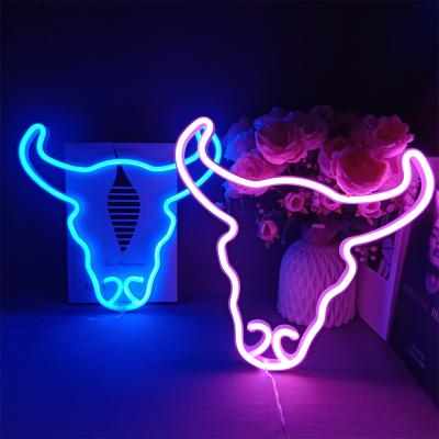 China Easy Installation Drop Shipping Colors Decorations Table Lamp Blue Purple Neon Animal Led Neon Lights Blue Night for sale