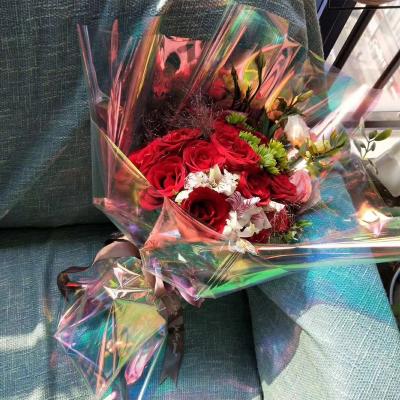 China Personalized ZL Waterproof Clear Rainbow Floral Flower Gift Wrapping Paper Candy Wrapping Paper for sale