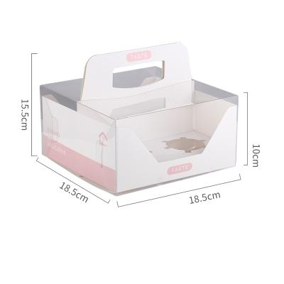 China ZL Bakery Custom Wholesale Eco Friendly Recyclable Sweet Cupcake Empty Takeout Paper Cake Boxes With Handle And Portable Inserts for sale