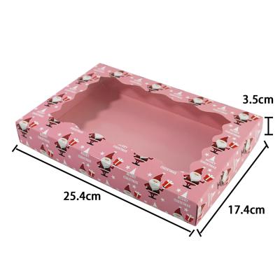 China Custom Wholesale Recycled Materials ZL Fashion Packaging Boxes Toys Chocolate Cookie Candy Bakery Christmas Empty Gift Paper Box With Wave Window for sale