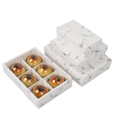 China ZL Wholesale Recyclable Packaging Collapsible Marble Soap Cosmetic Candle Chocolate Cupcake Marble Paper Gift Boxes With Collapsible Lid And Grids Insert for sale