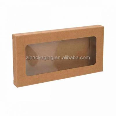 China Recycled Natural Materials Kraft Paper Bar Soap Packaging Folding Gift Box With Clear PVC Window for sale