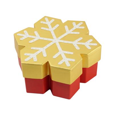 China ZL Recyclable Custom Paperboard Packaging Red Snowflake Shape Christmas Eve Candy Cookie Gift Box for sale